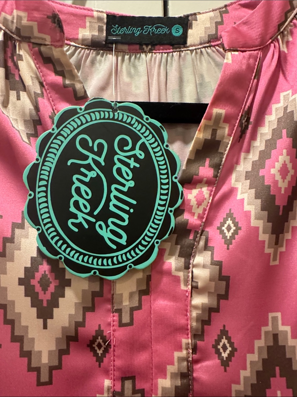 Pink Aztec Print Ruffle Sleeve Mini Dress - Picture 2 of 3